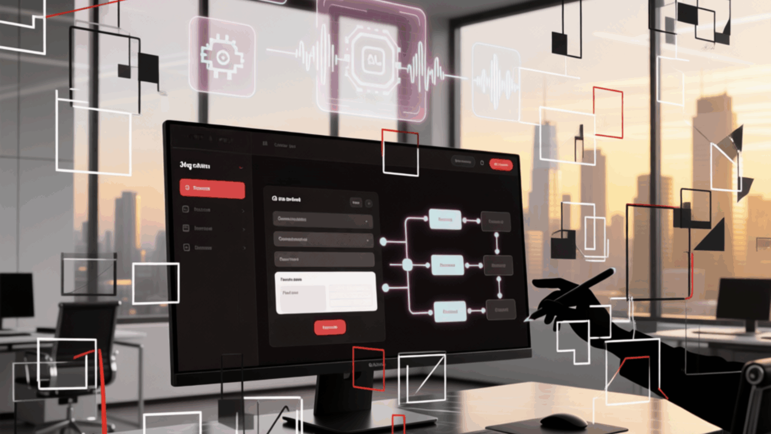 Visualizing the power of no-code CRM design with intuitive drag-and-drop tools.